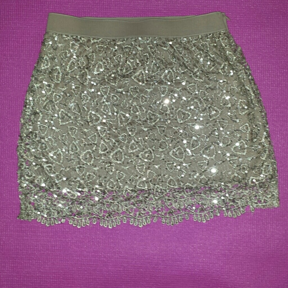 Gold sequin skirt